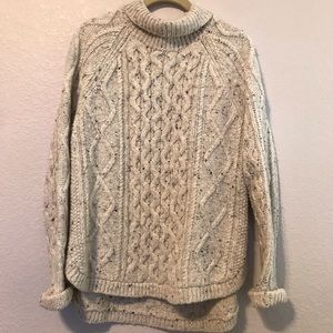 Madewell Cableknit Shirttail Turtleneck Sweater